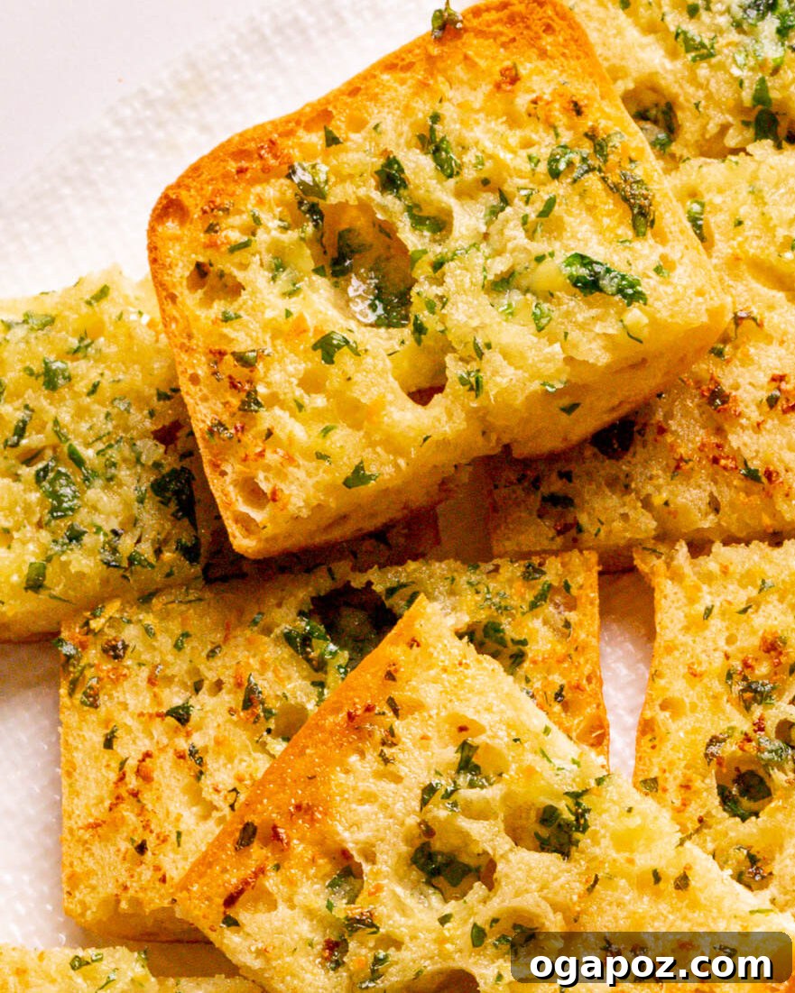 Elevate Your Easter Feast 38 homemade garlic bread on a plate.