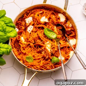 One Pot Pasta with two spoons.