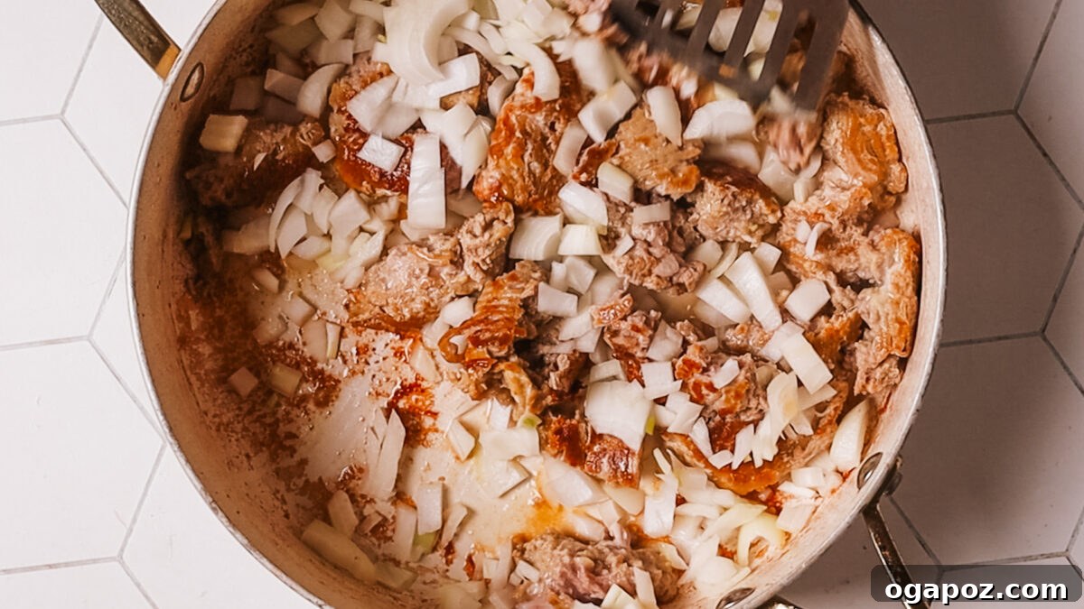 15 Minute Savory Egg Roll Bowl 7 saute onion