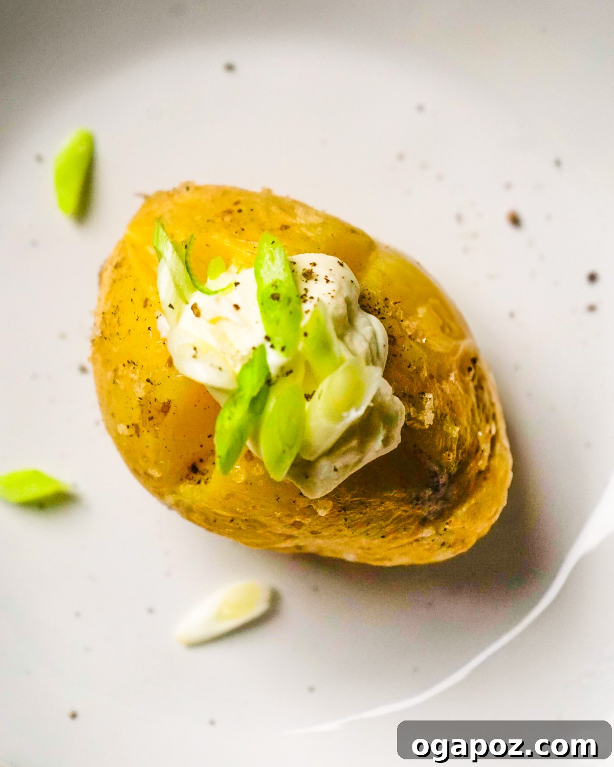 Microwave Baked Potatoes on a plate