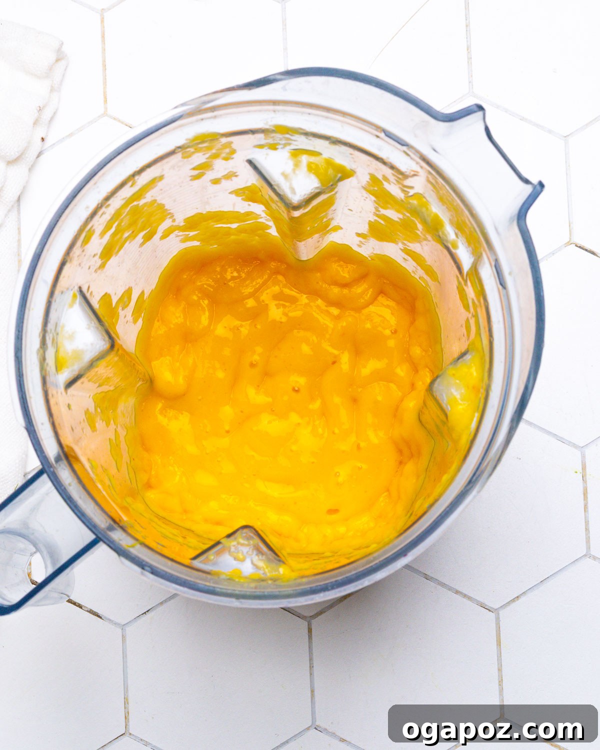 Tropical Fire Sauce 5 Step 2: Blended mango habanero sauce in a jar