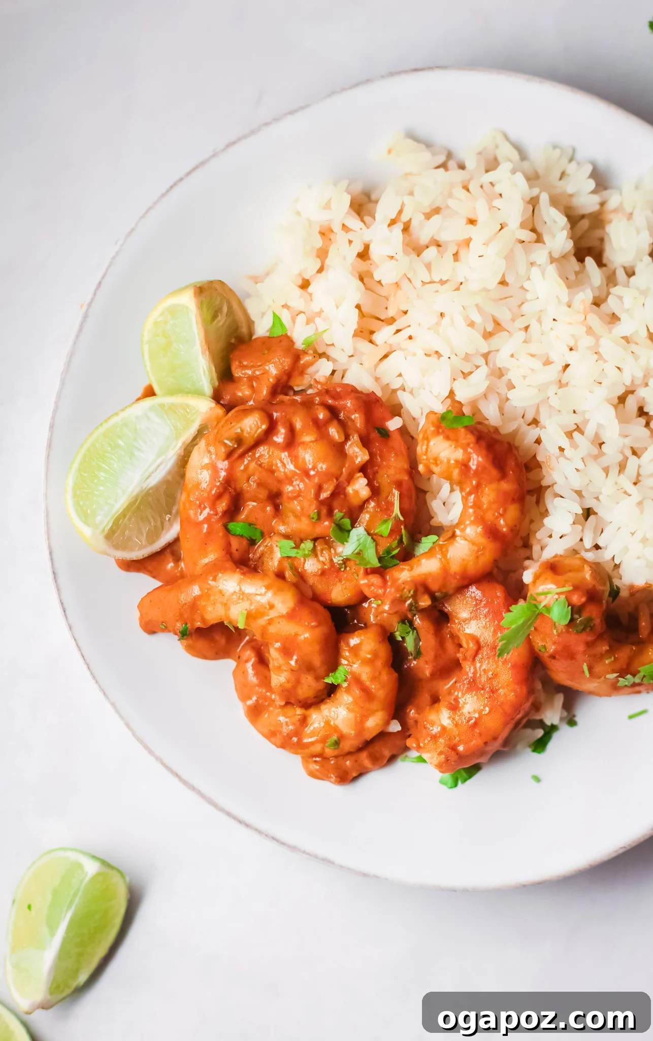 Effortless Shrimp Curry 2 Easy Shrimp Curry with fresh lime wedges and cilantro garnish