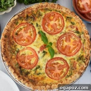 Italian Summer Quiche Lorraine 11 Caprese Quiche Lorraine in a pie pan