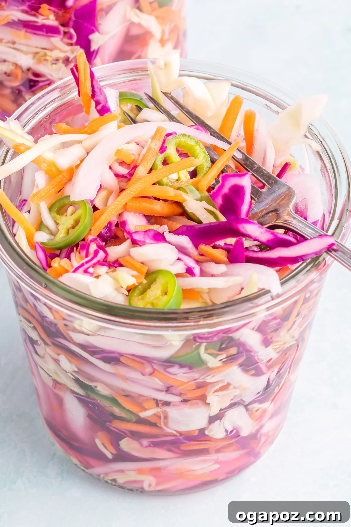 Effortless Salvadoran Curtido 2 Easy Curtido Recipe in a jar.