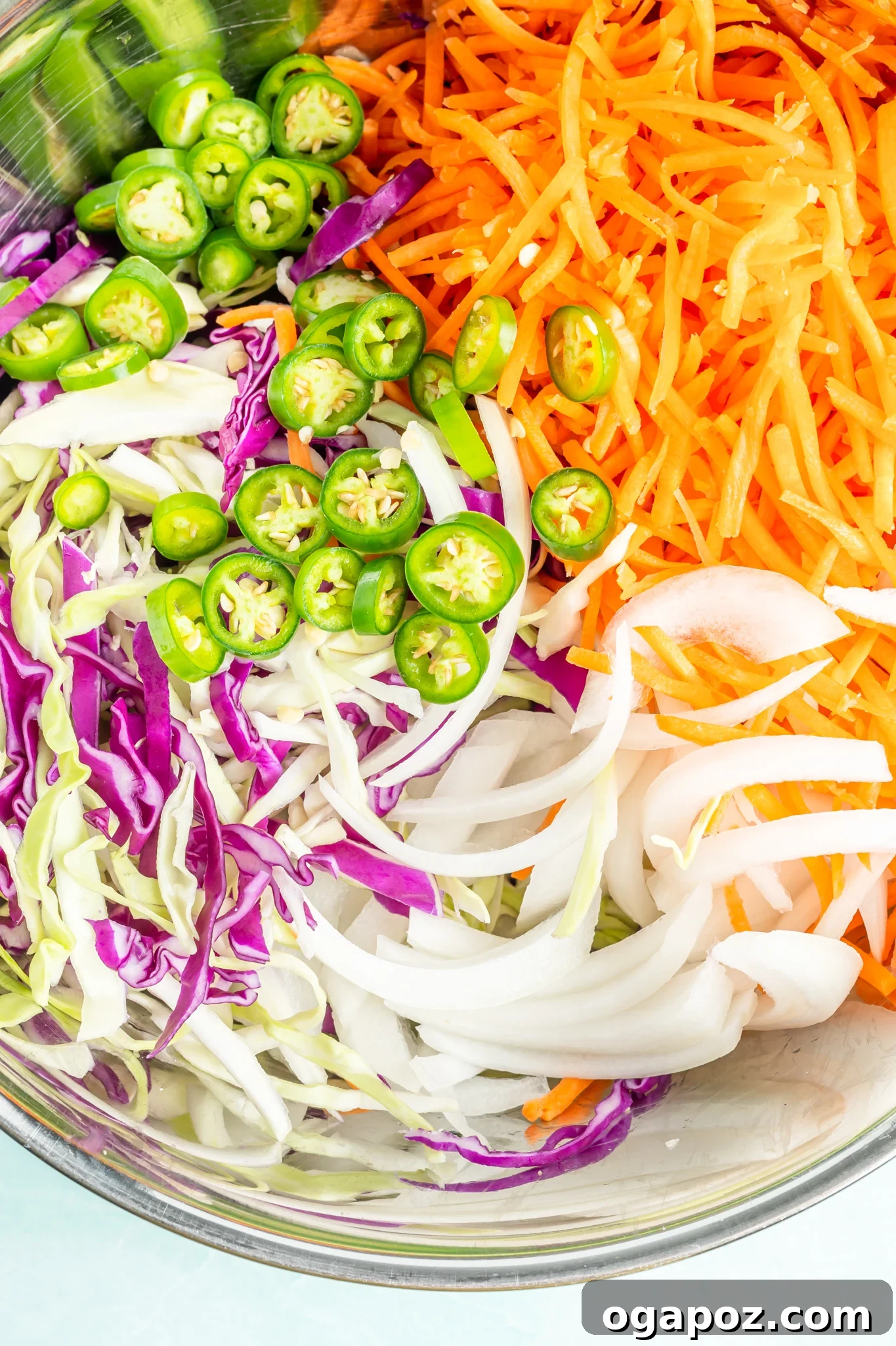 Effortless Salvadoran Curtido 5 Easy Curtido Recipe ingredients in a bowl.
