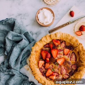 Strawberry Buttermilk Pie with a perfect golden crust
