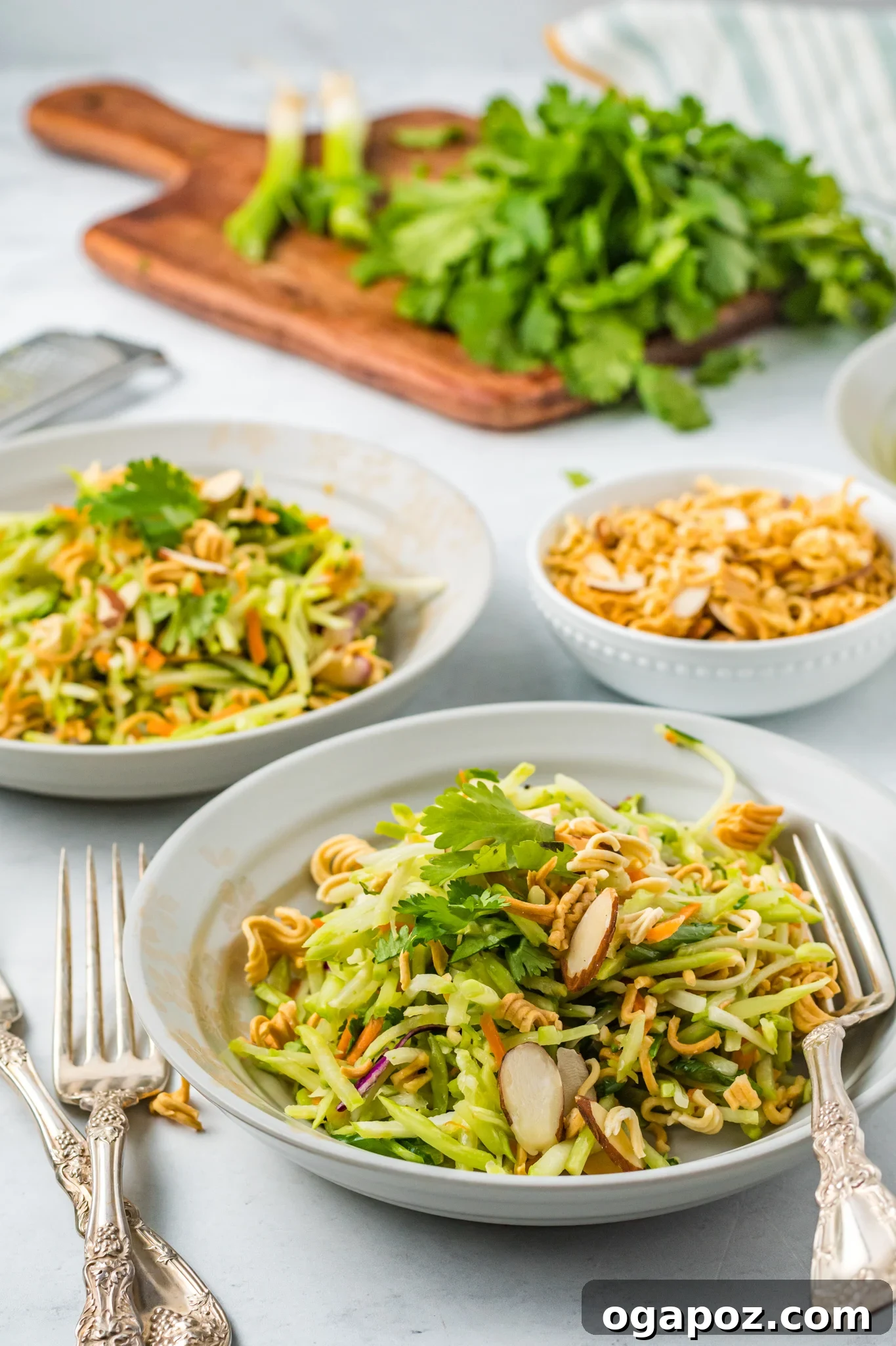 The Ultimate Broccoli Slaw 2 Broccoli Slaw Recipe in bowls, showcasing its vibrant colors and crunchy texture.