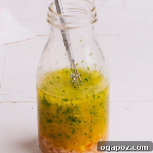Homemade Italian Dressing Recipe in a jar, shown from a slightly different angle.
