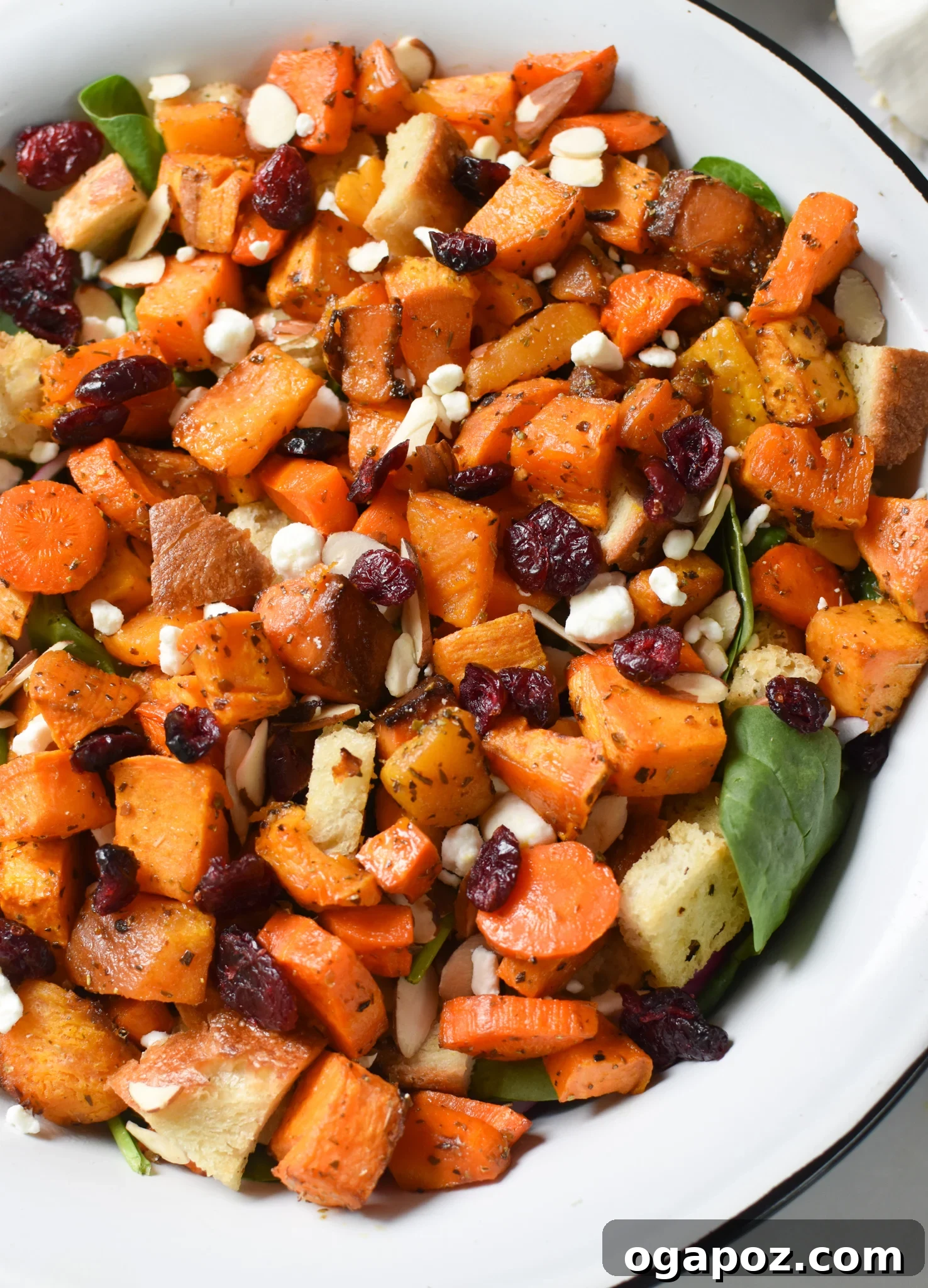 Golden Roasted Vegetable Medley 11 A large serving bowl filled with the colorful Roasted Vegetable Salad, ready for guests.