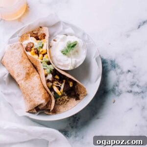 Ground beef burrito.
