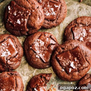 Brownie Cookies on a tray, showing their rich texture and crackled tops, inviting a delicious bite.
