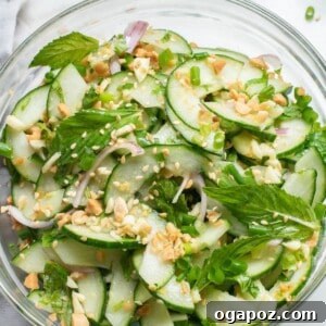 Zesty Thai Cucumber Delight 9 Thai Cucumber Salad with fresh herbs and peanuts