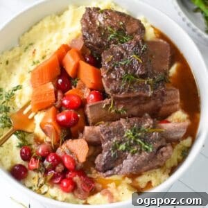 Cranberry Braised Short Ribs Recipe ready for serving.