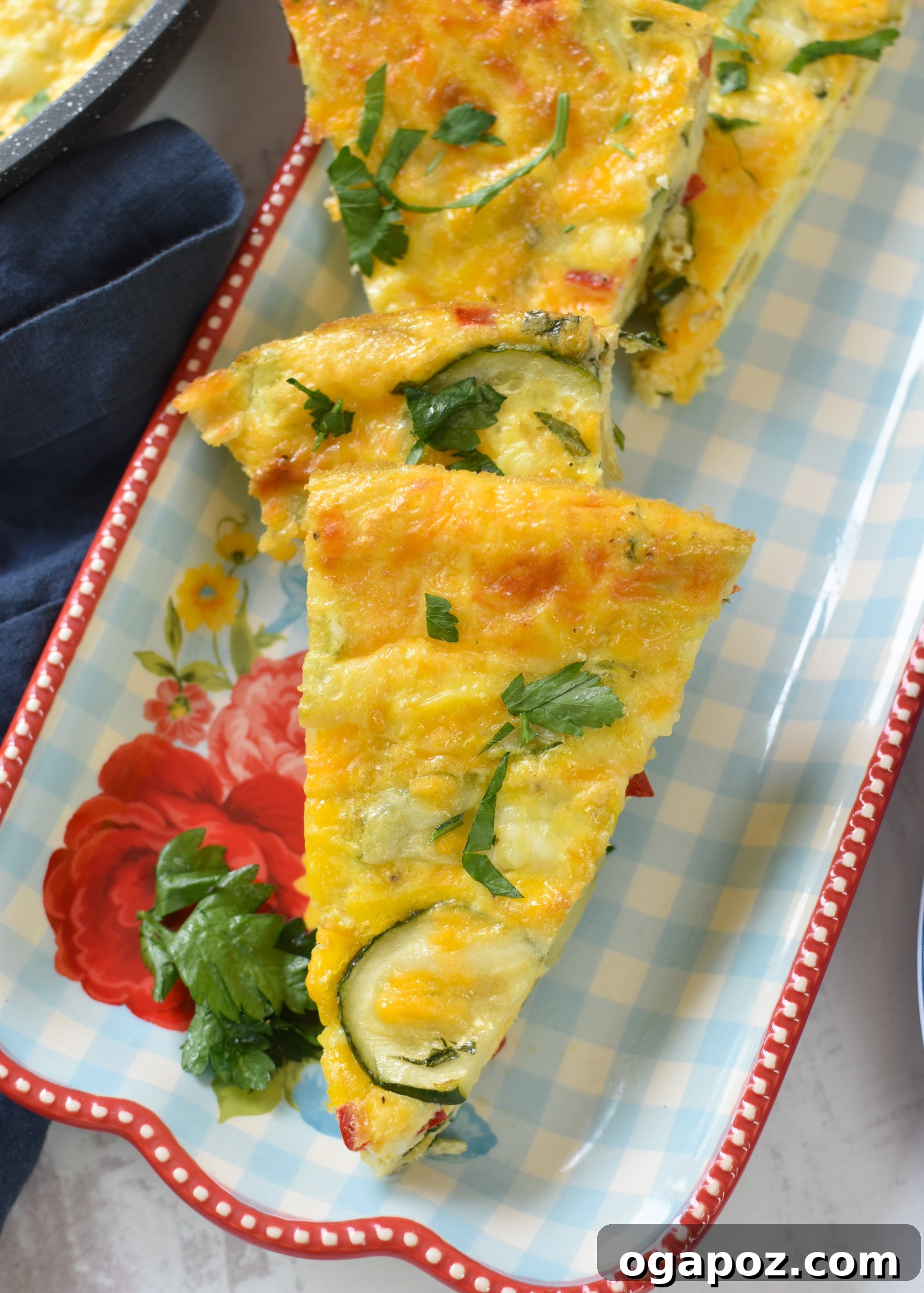Golden Zucchini Frittata 14 Zucchini Frittata Recipe frittata on a plate.