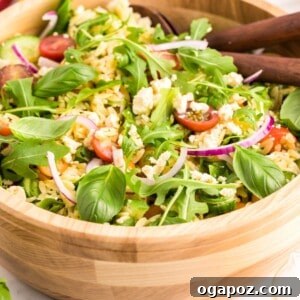 Arugula Orzo Salad plated
