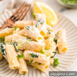 Lemon Ricotta Pasta ready to be served.