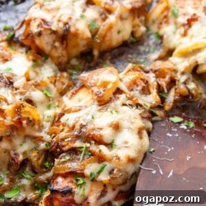 French Onion Chicken served on a plate