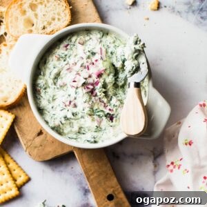 Sour Cream Spinach Dip (no soup mix!)