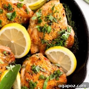 Lemon Garlic Chicken Thighs ready to serve