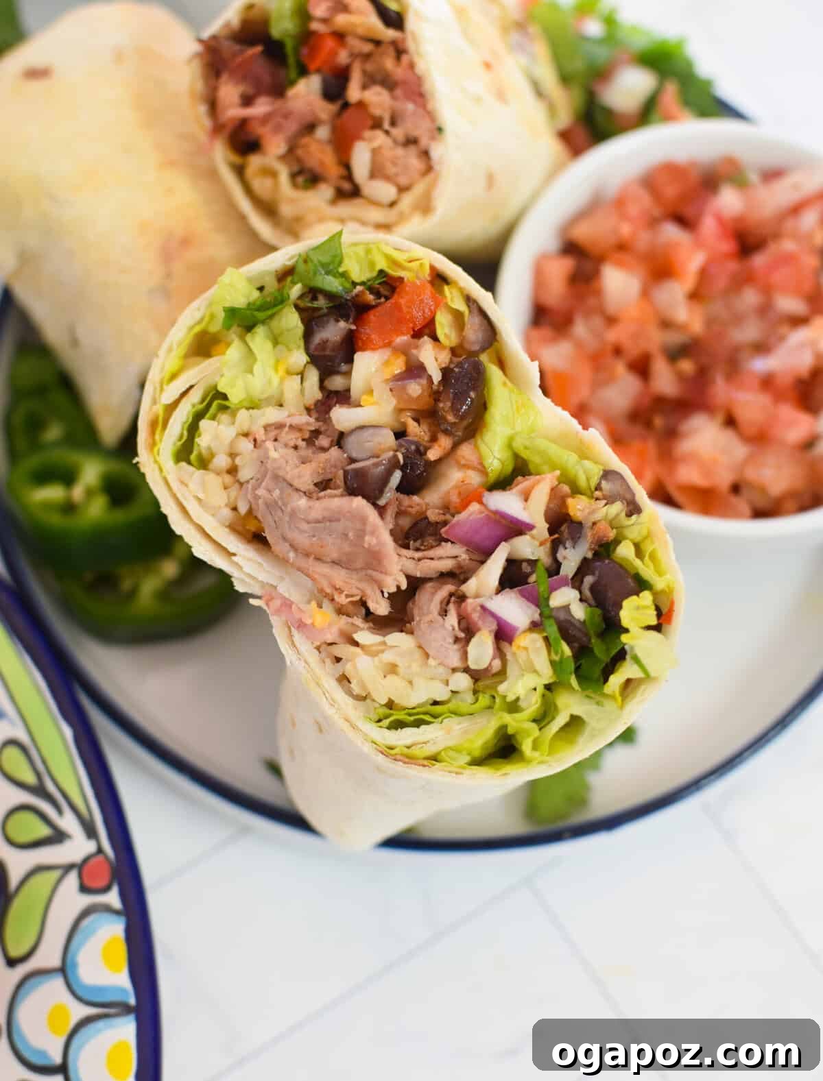 Ultimate Pulled Pork Wraps 2 Pulled Pork Burritos with salsa