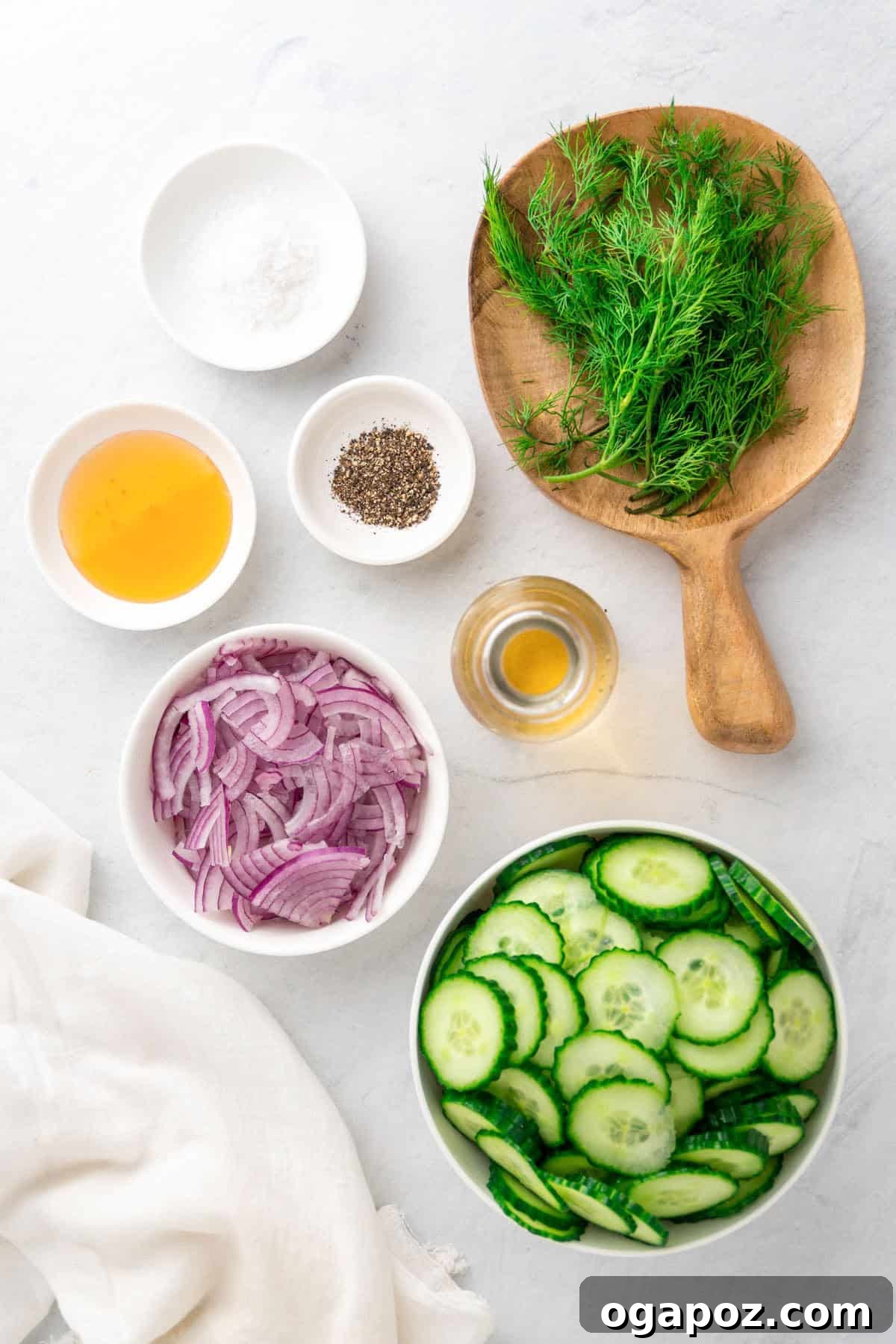 Cucumber Onion Salad ingredients