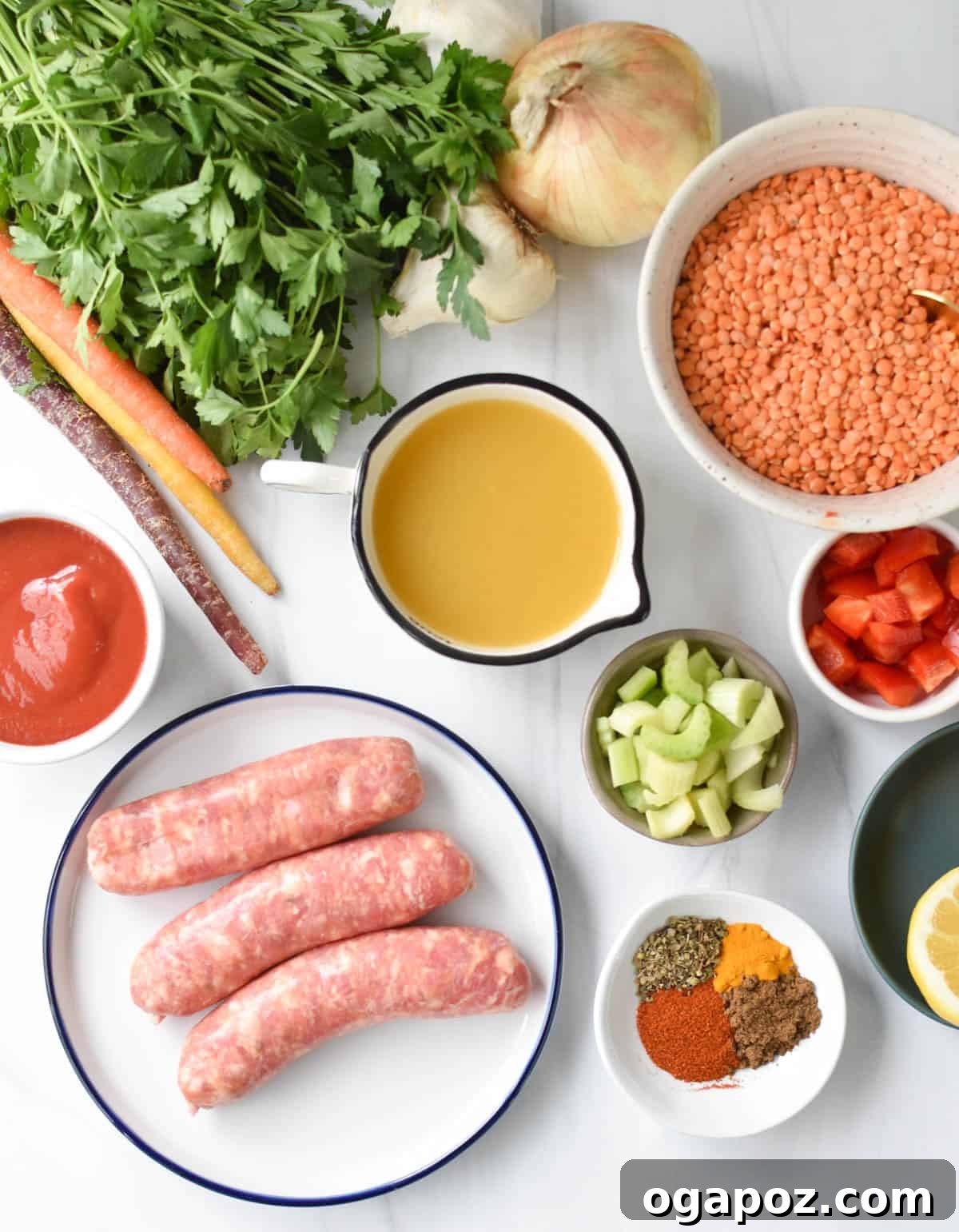 Hearty Lentil and Sausage Soup 6 Lentil Sausage Soup Recipe ingredients