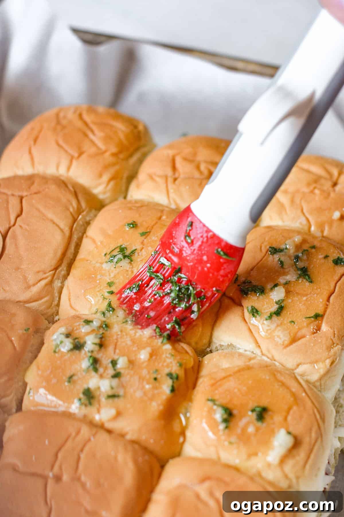 No-Fuss Cheesy Chicken Parm Sliders 11 Easy Chicken Parmesan Sliders garlic butter on rolls