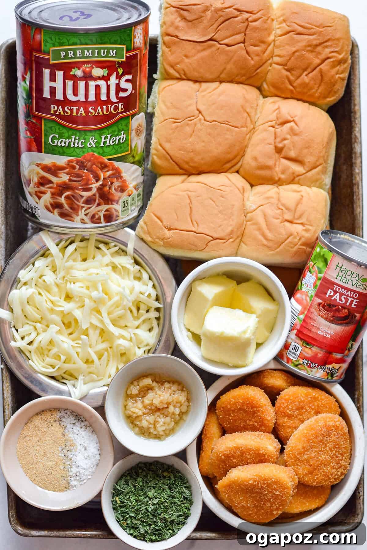 No-Fuss Cheesy Chicken Parm Sliders 4 Easy Chicken Parmesan Sliders ingredients