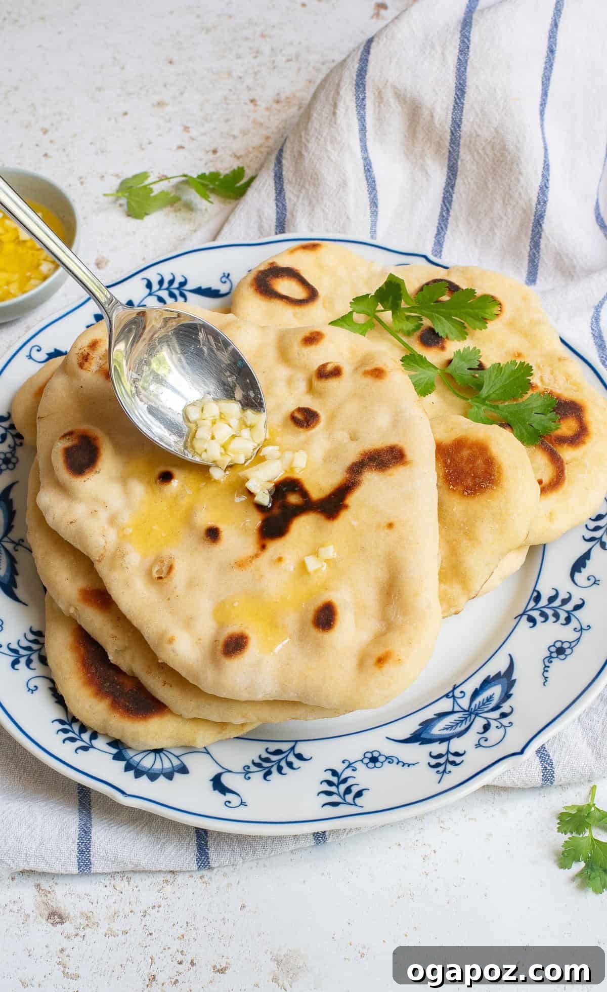 Foolproof Homemade Naan 11 Easy Homemade Naan garlic going on naan bread