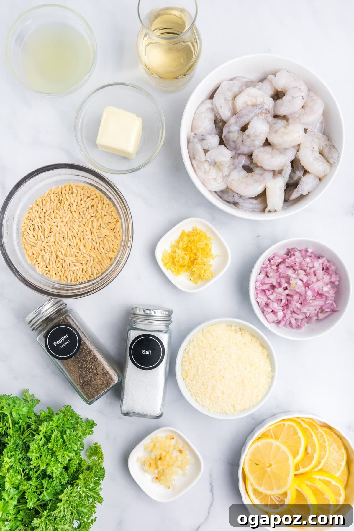 Zesty Lemon Shrimp Orzo 6 Lemon Shrimp and Orzo ingredients