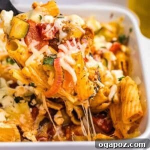 Mediterranean Roasted Vegetable Pasta Bake finished dish