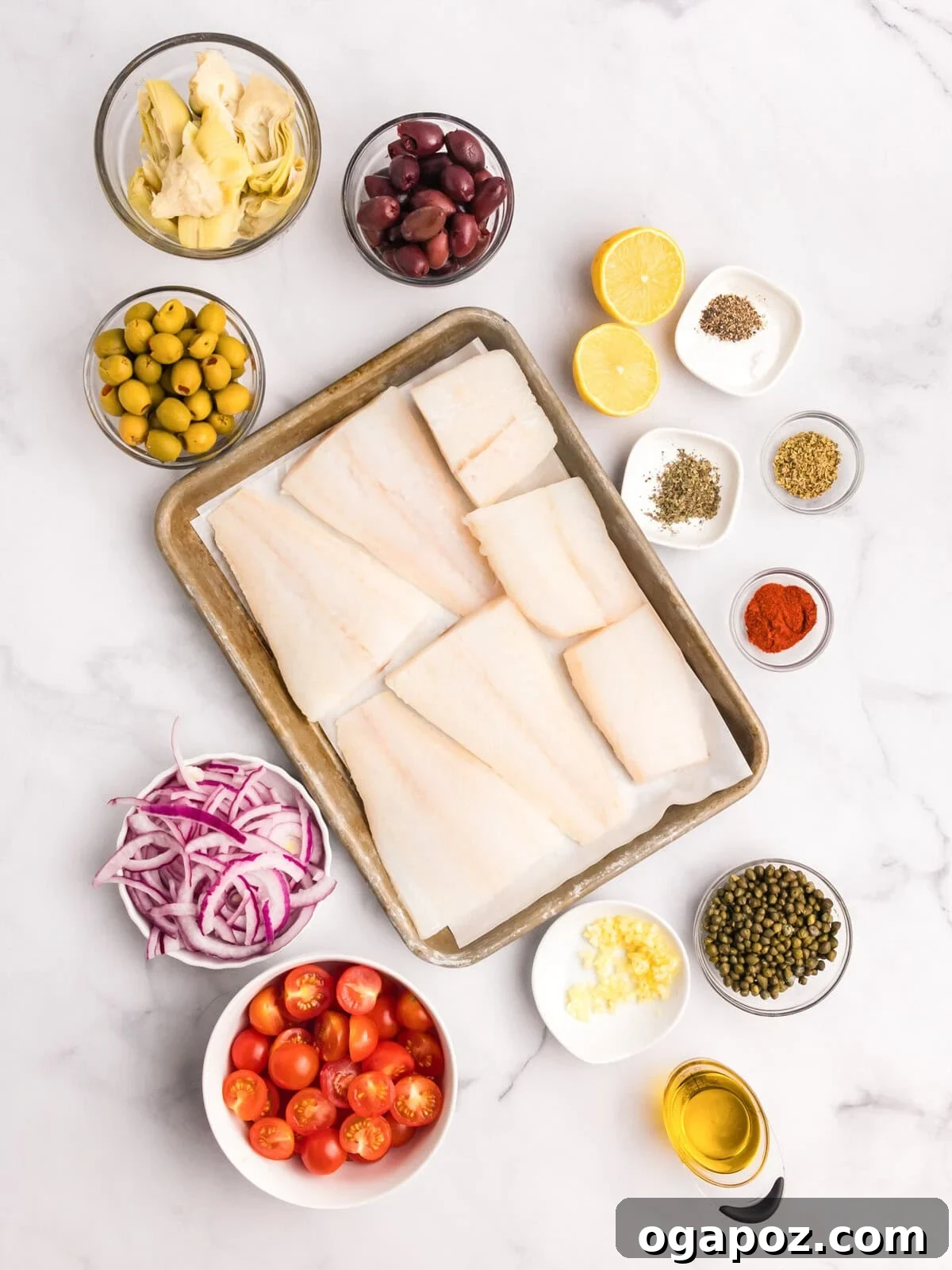 Sun-Kissed Mediterranean Fish Bake 6 Mediterranean Baked Fish recipe ingredients