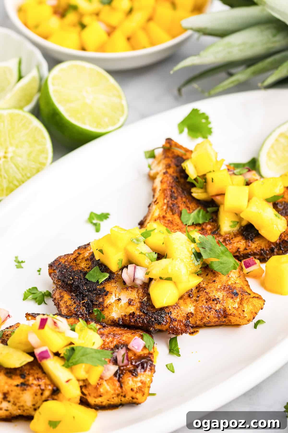 Quick Cajun Cod 3 Easy Blackened Cod recipe on white platter