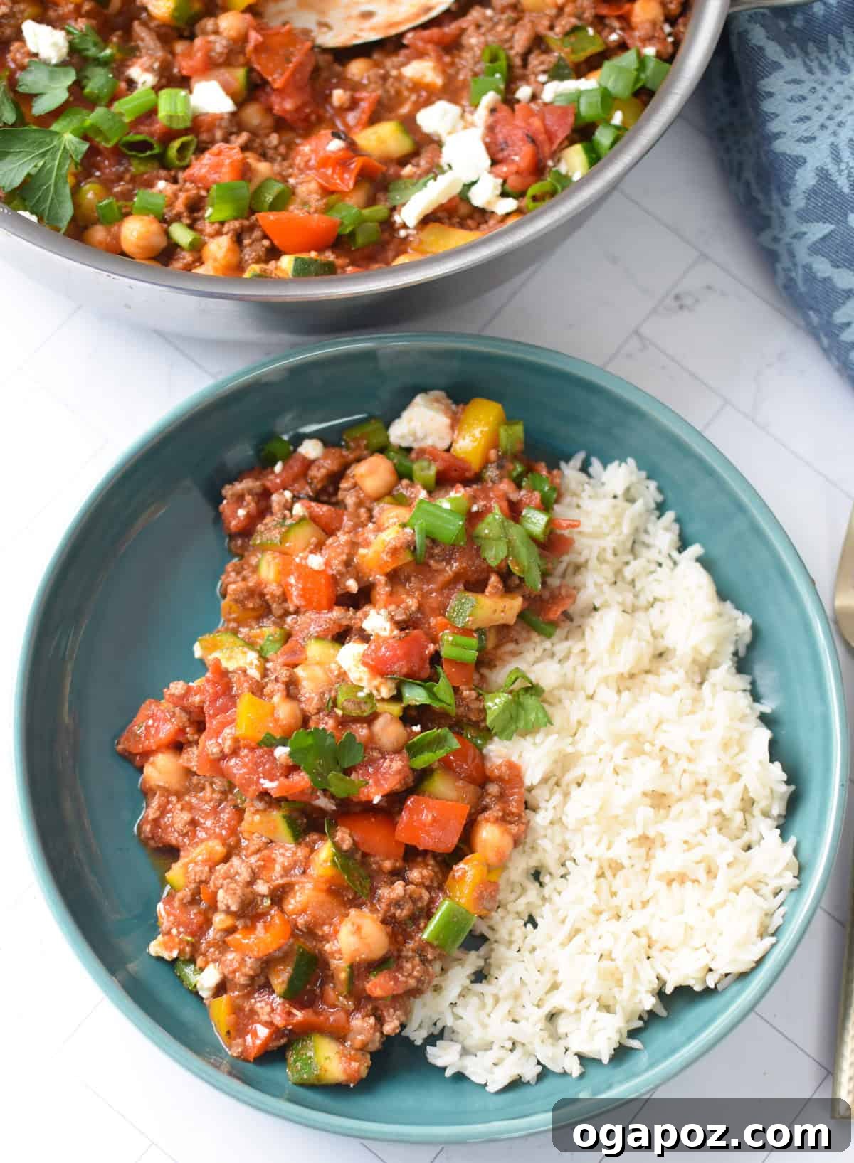 Vibrant Mediterranean Ground Beef Skillet 11 Mediterranean Ground Beef Skillet in a bowl