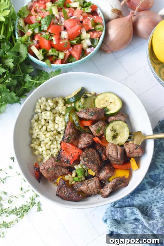 Sun-Drenched Steak Morsels 4 Mediterranean Steak Bites in bowl