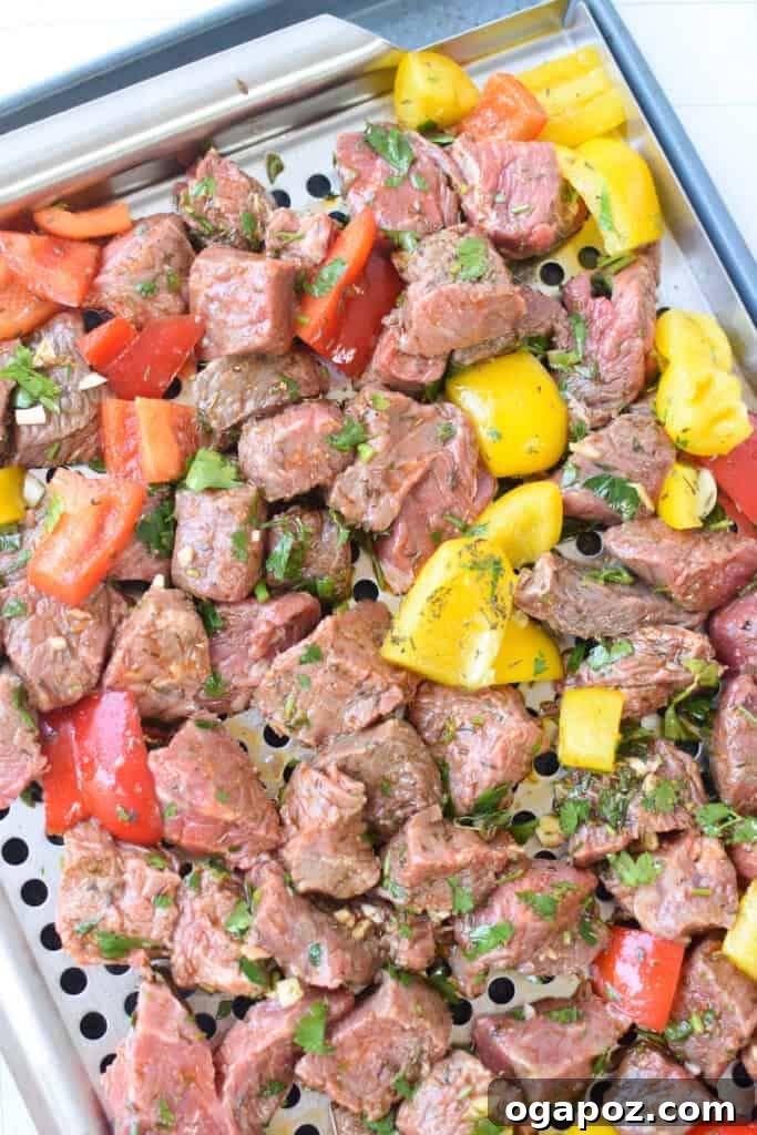 Sun-Drenched Steak Morsels 7 Mediterranean Steak Bites on a grill pan