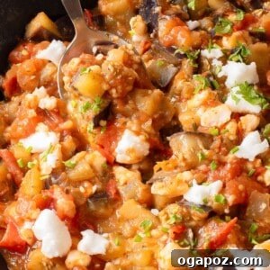 Skillet Tomato and Eggplant finished dish