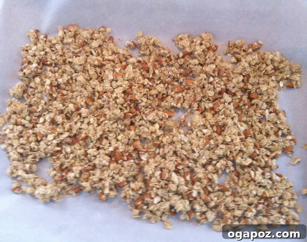 Craft Your Own Wholesome Granola 6 Mixing oats, nuts, and liquid ingredients in a large bowl for homemade granola