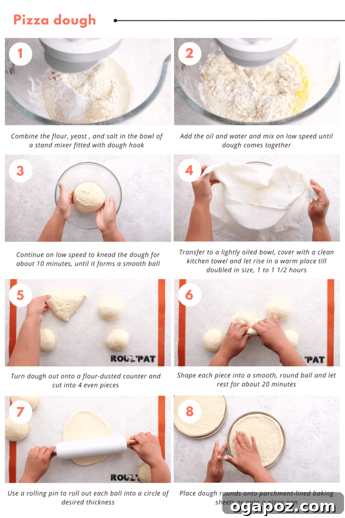 Ocean's Harvest Pizza 4 Step-by-step instructions for preparing pizza dough from scratch