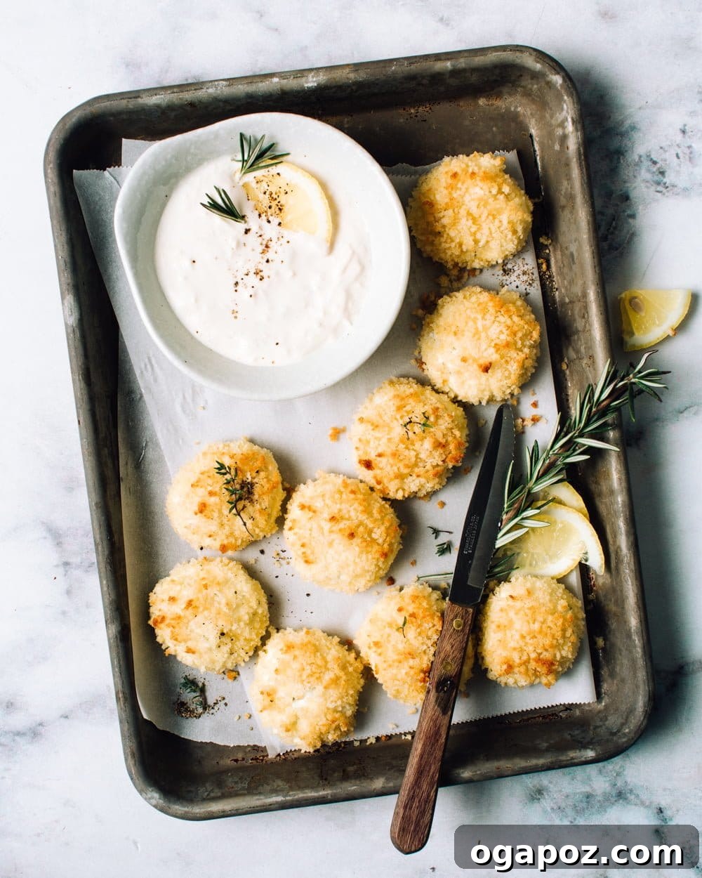 Delicious Baked Goat Cheese Fritters, perfect for a party appetizer