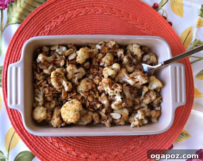 Golden Roasted Cauliflower with Almond Panko Crunch 4 Preparation shot of delicious Roasted Cauliflower with Almond Panko Topping ingredients