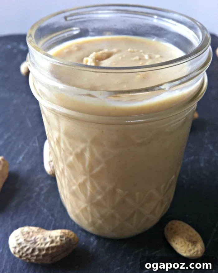 Jar of Homemade Peanut Butter