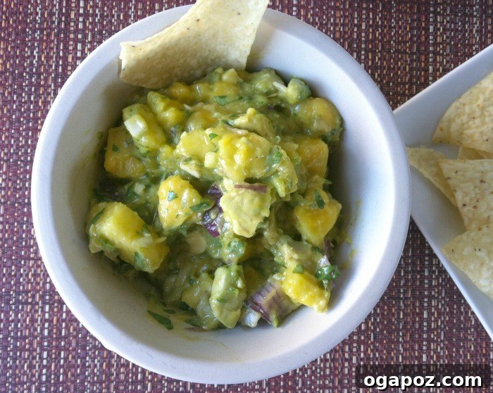 Pineapple Mango Guacamole from A Cedar Spoon