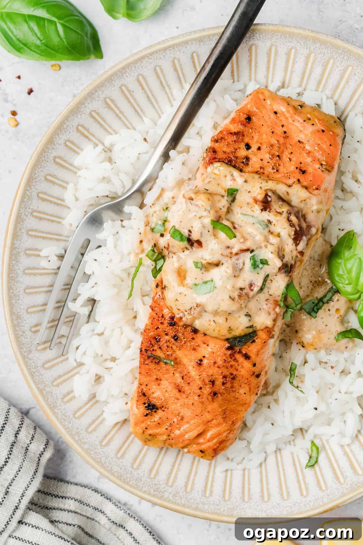 Engagement Salmon 6 Marry Me Salmon served on a white plate with a fork