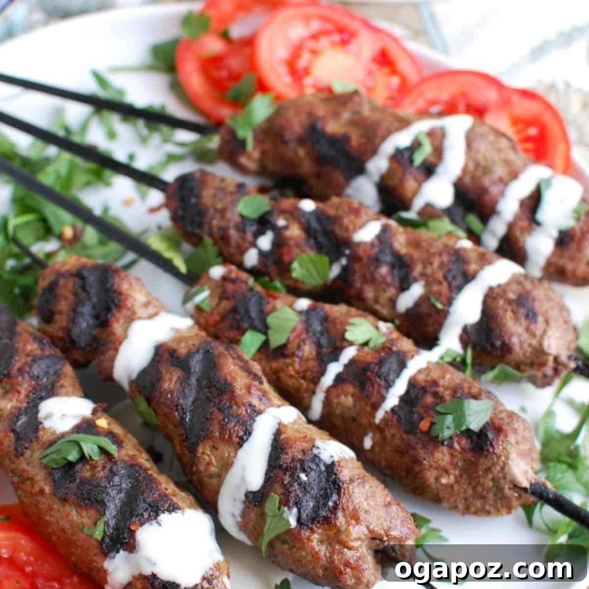 Grilled Beef Kafta Kebab skewers