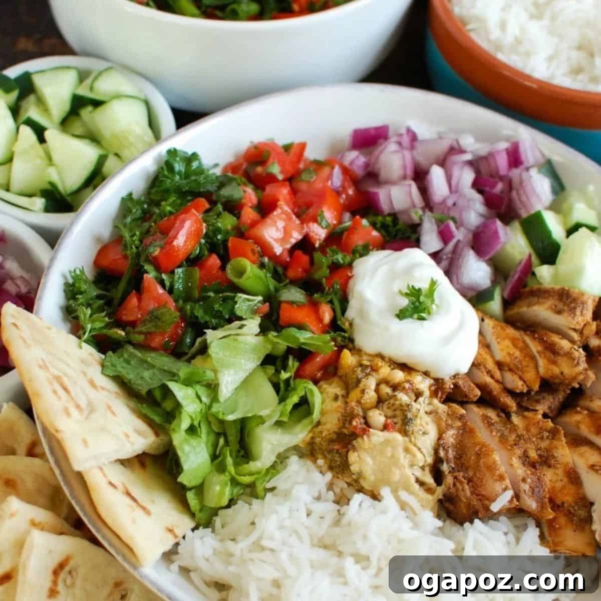 Delicious Chicken Shawarma served in a bowl