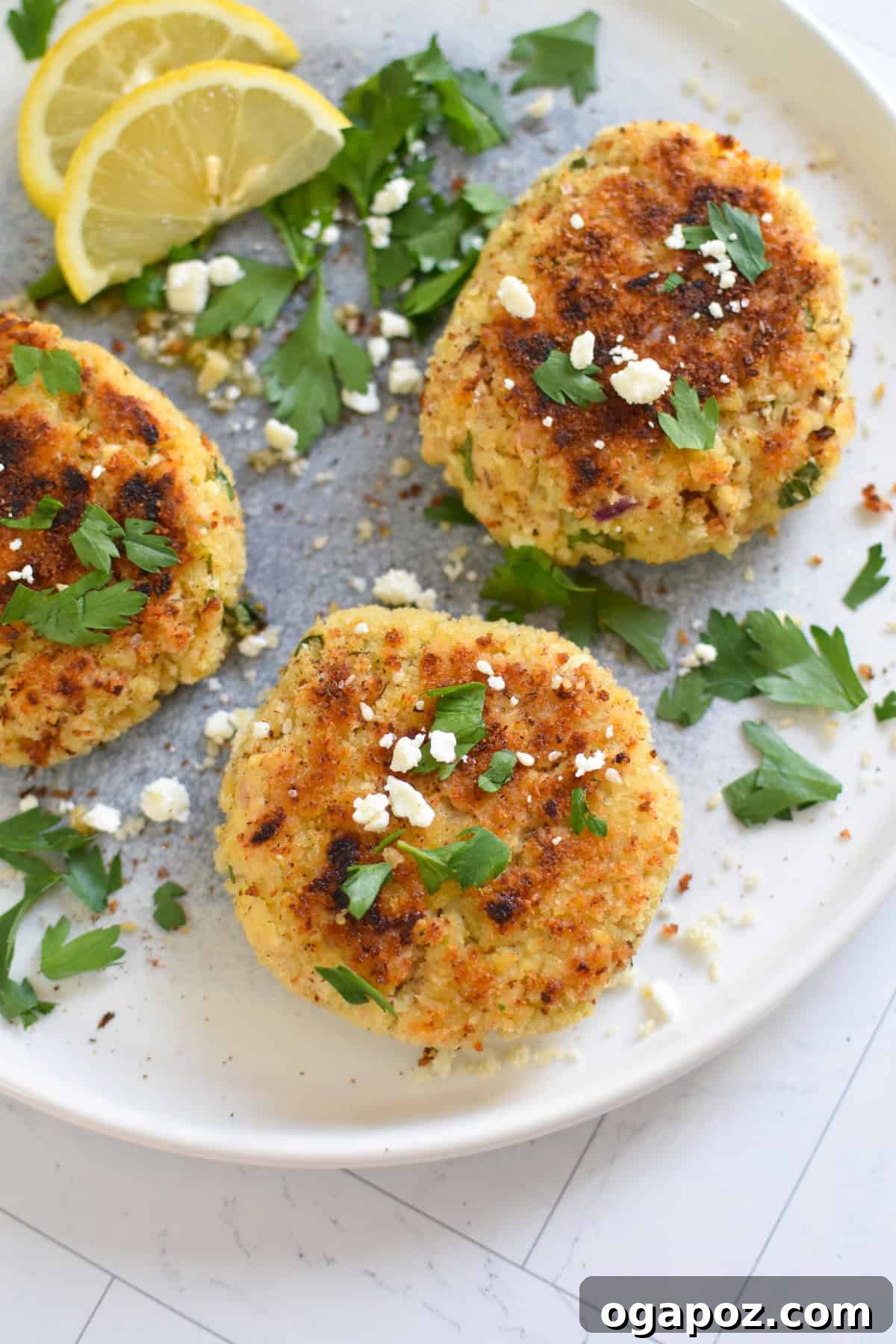 Mediterranean Salmon Cakes with Feta and Herbs