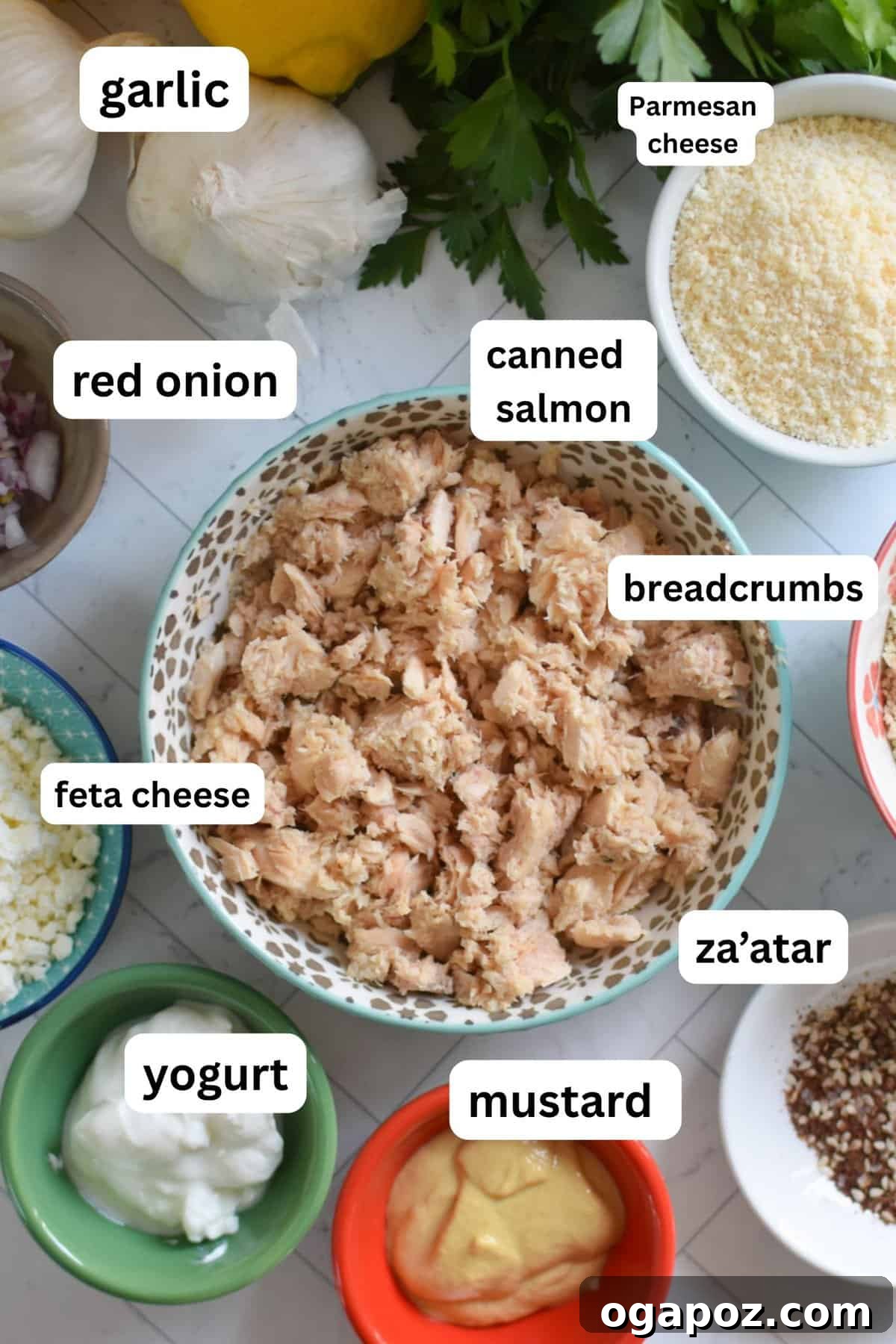 Mediterranean Salmon Cakes Recipe Ingredients 