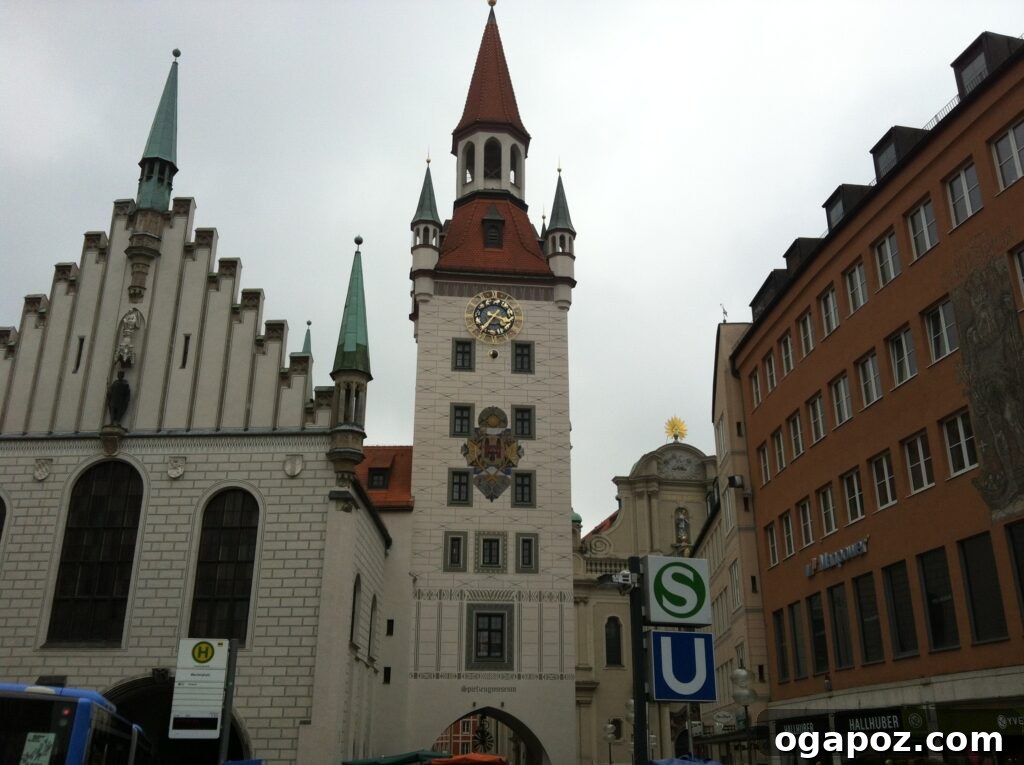 Munich: A Bavarian Jewel 3 Panoramic shot capturing the beautiful architecture of a historic church in Munich, Germany, under a gentle sky