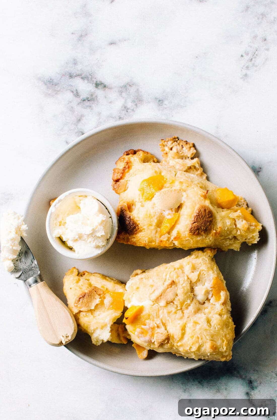 Golden Flaky Mango White Chocolate Scones 4 These easy buttermilk scones make a delicious departure from muffins for a breakfast. The recipe truly makes the BEST scones. Feel free to swap the mango and white chocolate chips for an equal amount of your fav flavour - like raisin, apple, raspberry or cranberry - or sub 1/3 whole wheat flour to make a healthy version.